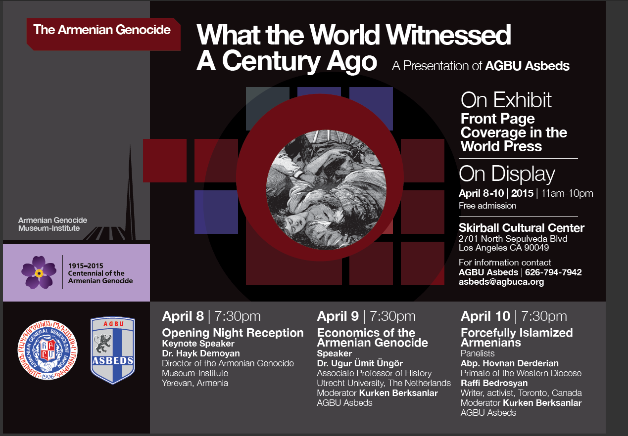 AGBU Asbeds presents:  What the World Witnessed a Century Ago – Front Page News Coverage in the World Press