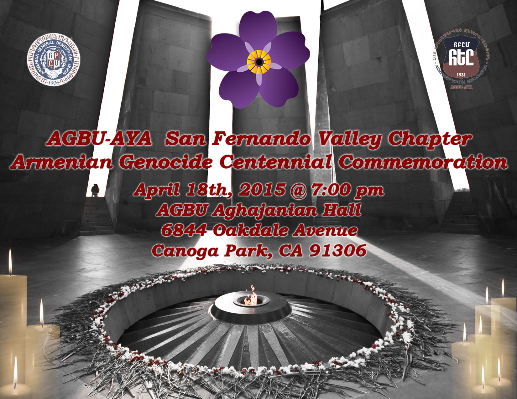 AGBU-AYA San Fernando Valley Chapter:  Armenian Genocide Centennial Commemoration