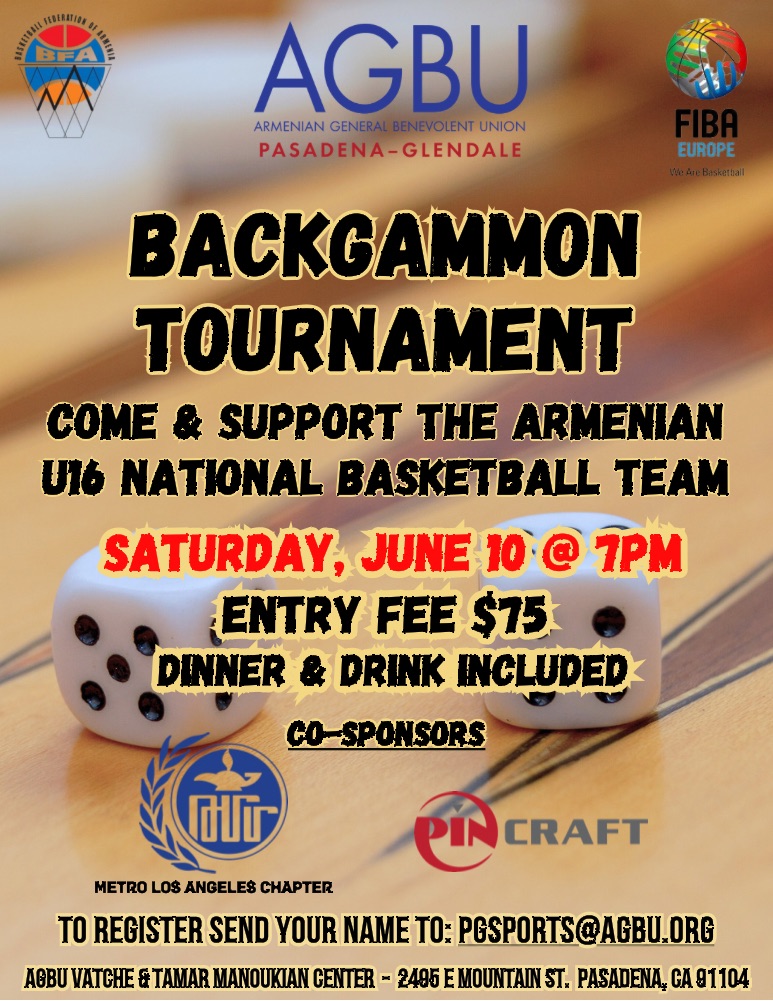 AGBU PG Backgammon Tournament June 10, 2023