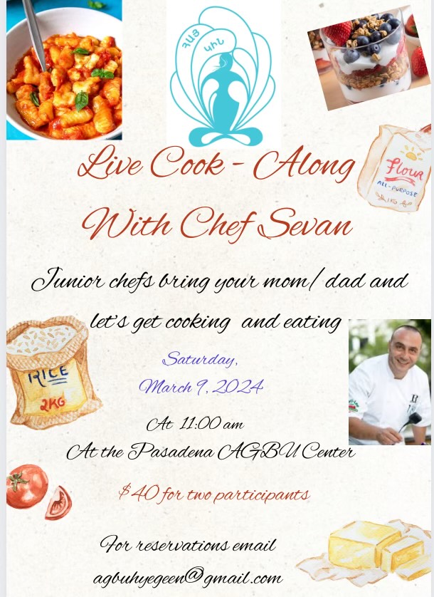 AGBU Hye Geen Live Cook along with chef Sevan