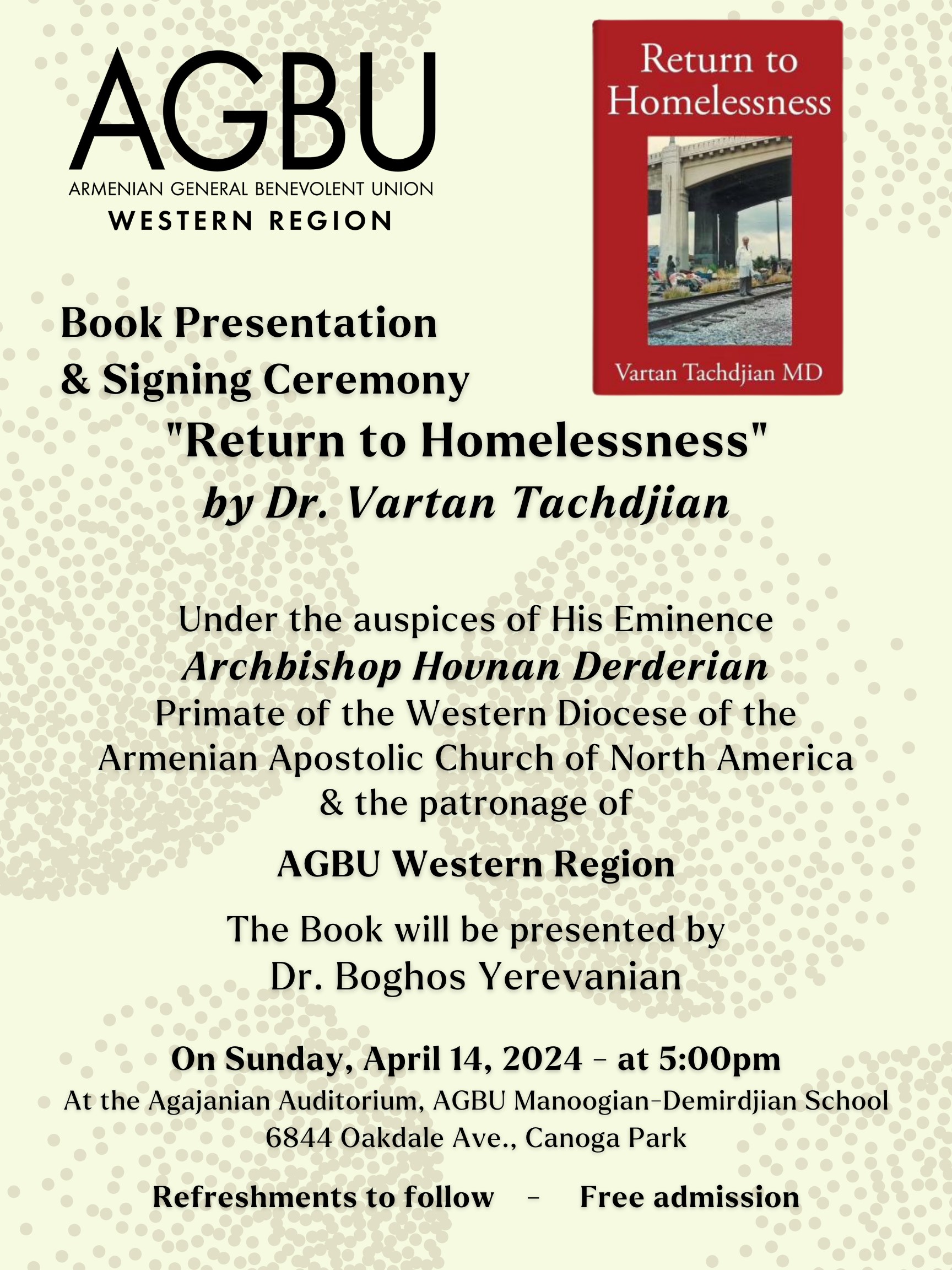 Book Presentation & Signing Ceremony by Dr. Vartan Tachdjian